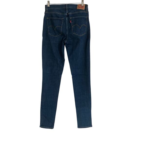 Levis 721 Blue Story High Rise Skinny Dark Wash Tailored Stretchy Jeans Size 29 - Picture 2 of 15